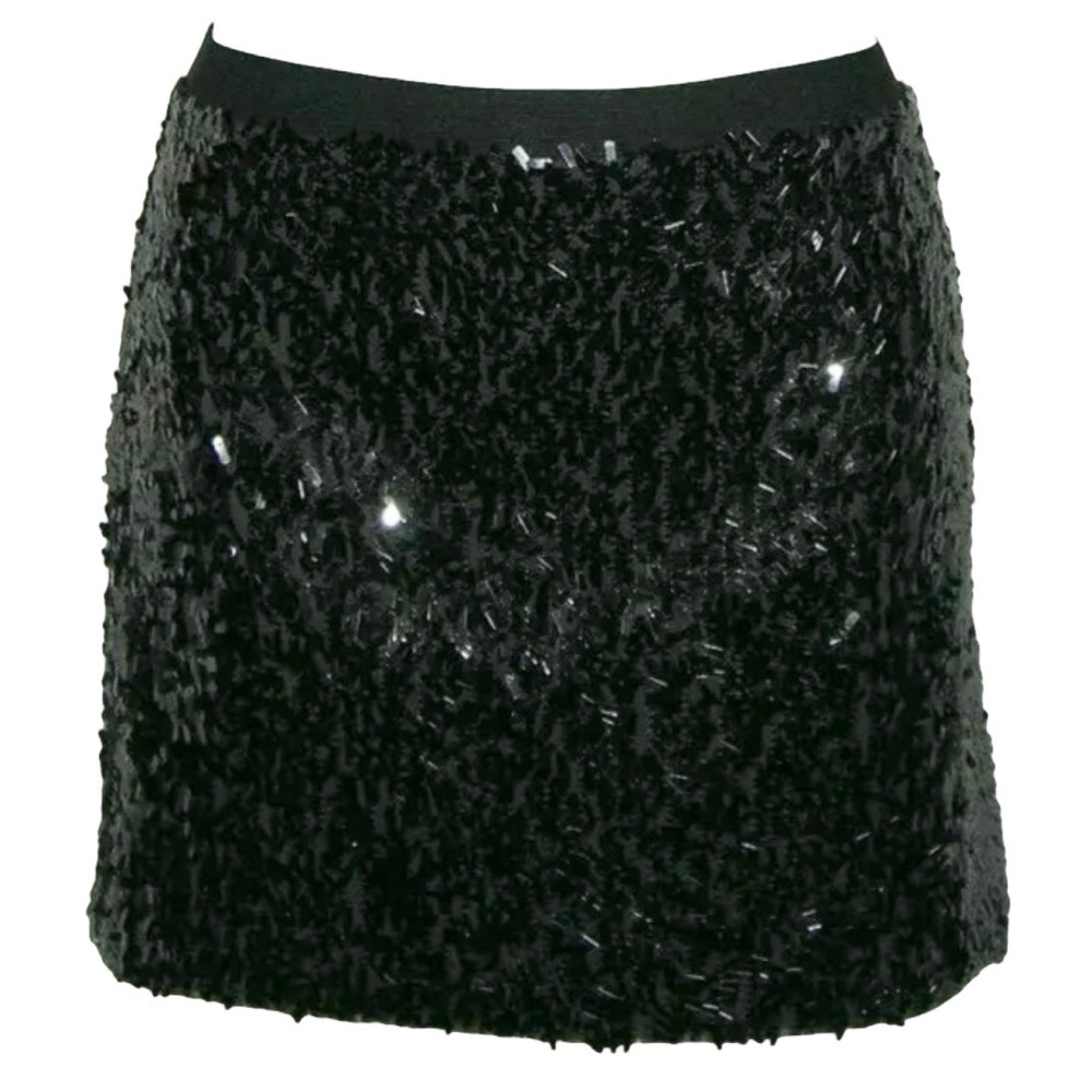 Express Skirt Gray Sequin Mini Stretch Rock Concert Festival Alt egirl Goth Glam